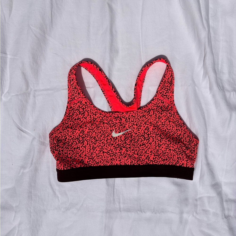 Nike Dri-FIT Leopard Print Top – Neon Pink/Black (Size M)